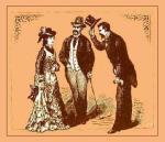 Victorian Etiquette - image of man tipping hat as he greats a woman